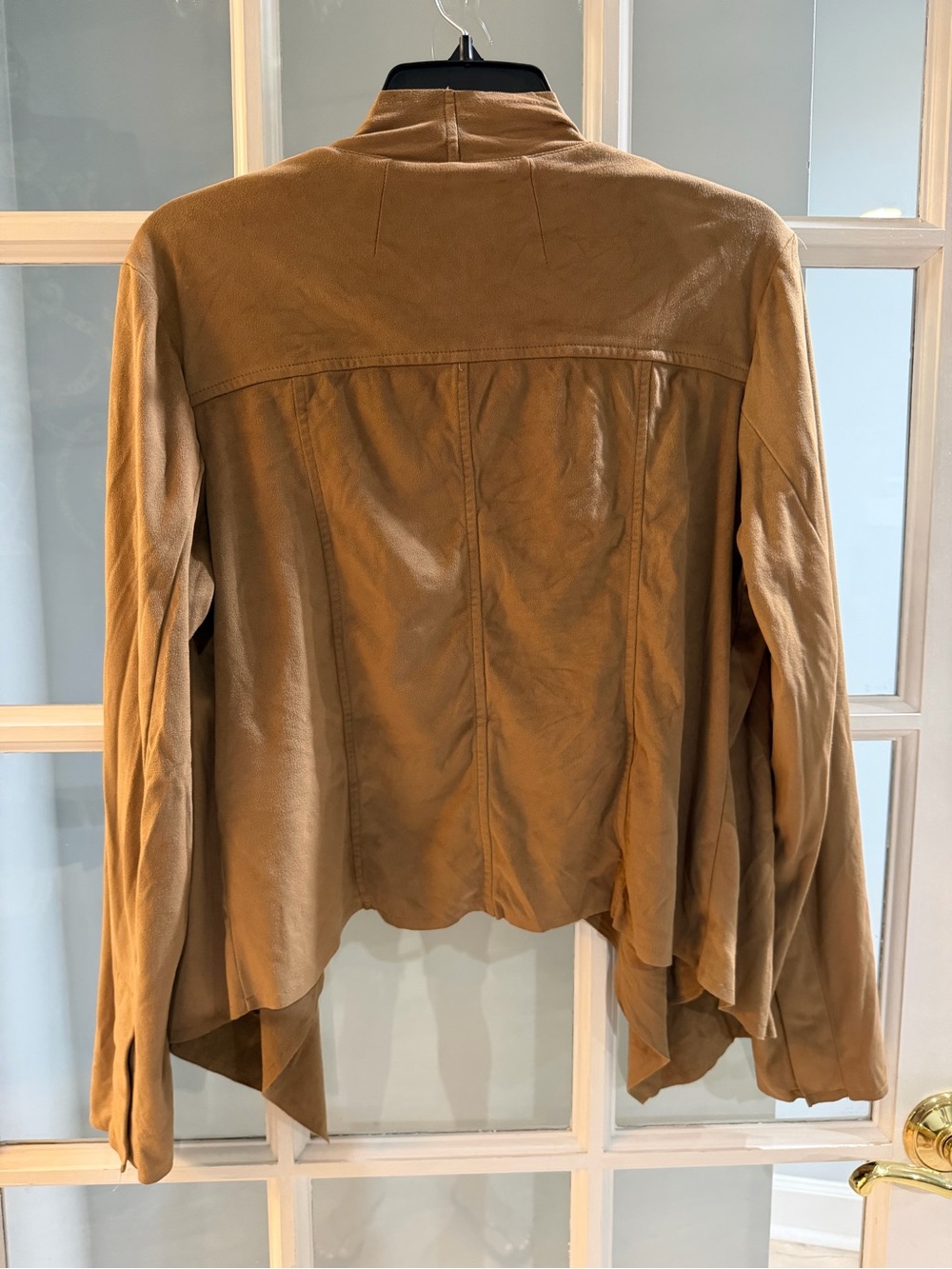 Liverpool Los Angeles Brown Faux Suede Open Front Draped Cardigan Jacket Large - Picture 8 of 13